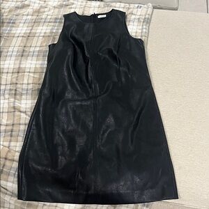 J. Crew Factory Black Pleather Dress